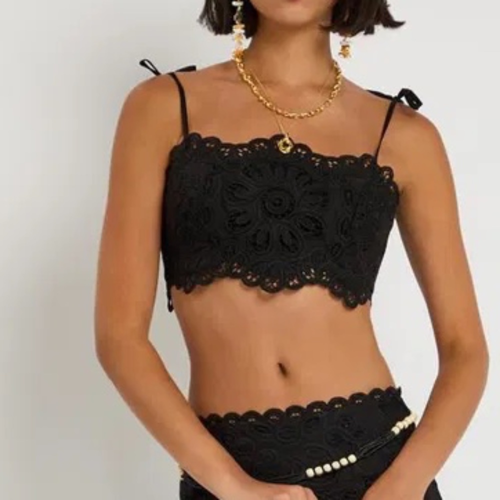 Zimmermann Rhiannon embellished cropped cotton-lace top size 4 - Picture 7 of 15